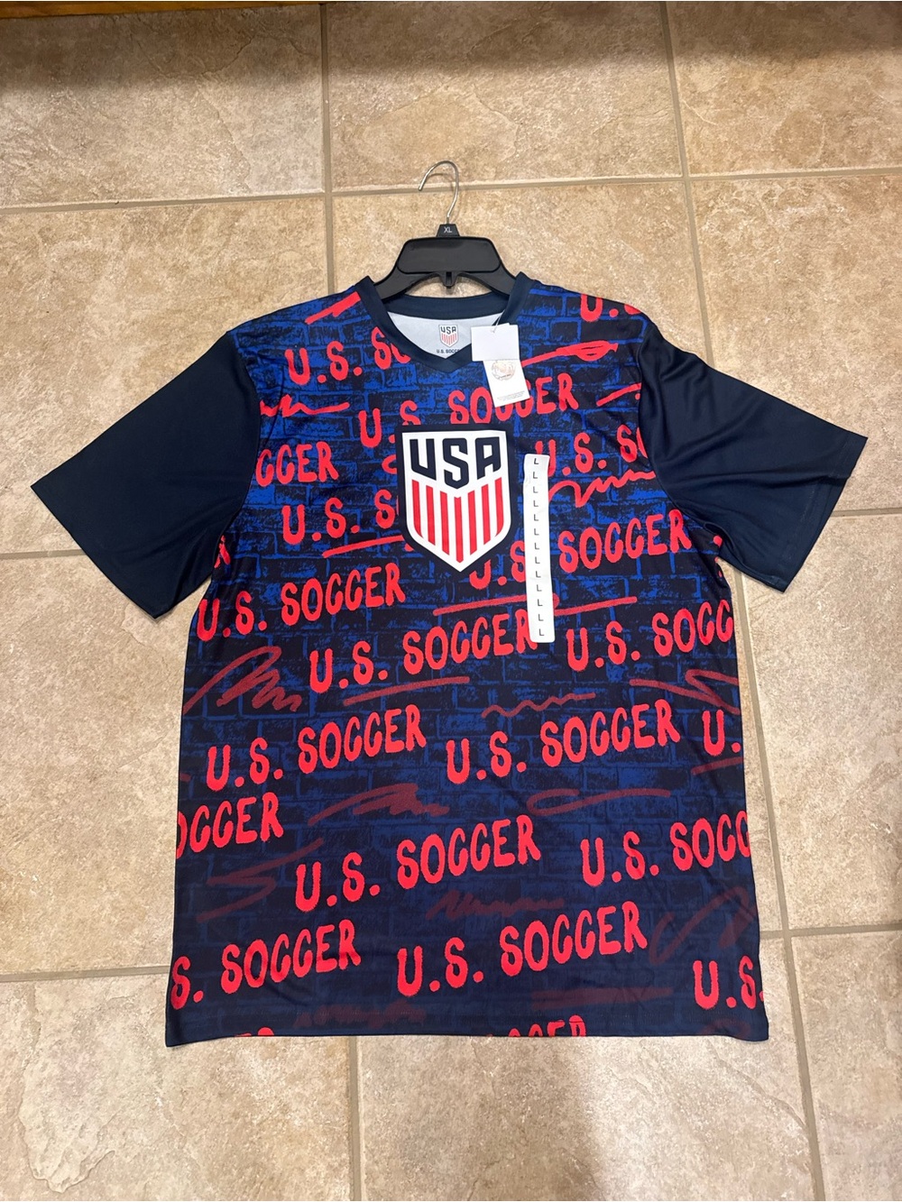 Navy & Red USA Soccer Graphic Jersey Tee